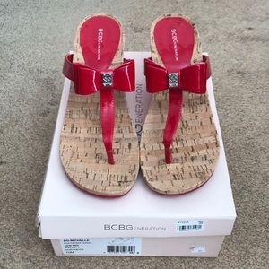 BCBG Generation Red Michelle Sandals Size 10
